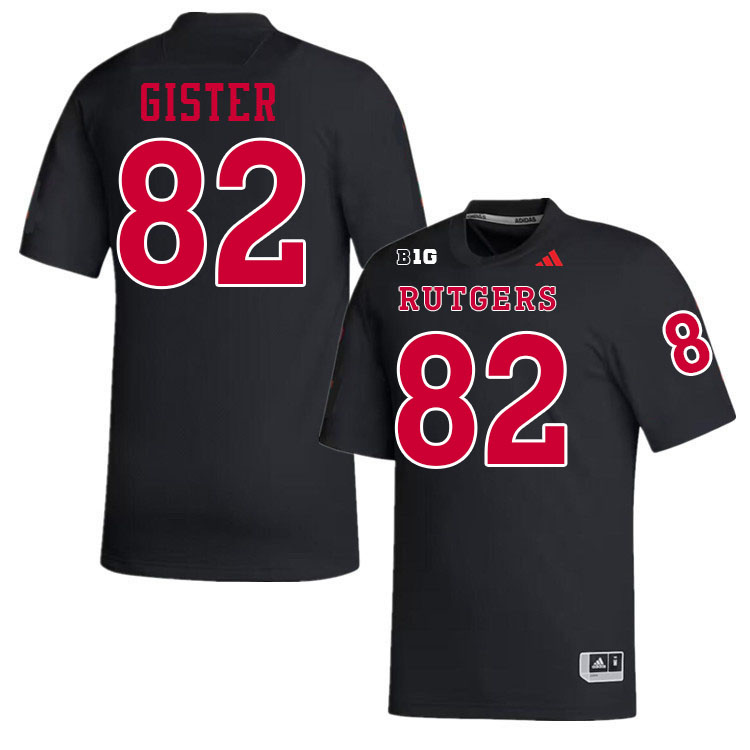 Rutgers Scarlet Knights #82 Jackson Gister College Football Jerseys Stitched-Black